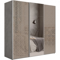 Шкаф-купе Эста 3-х дверный Медиум (4 посредине) (4 Зеркала бронза / 8 Стекол Лабиринт серебро) 2400 / 2200 - Изображение 4